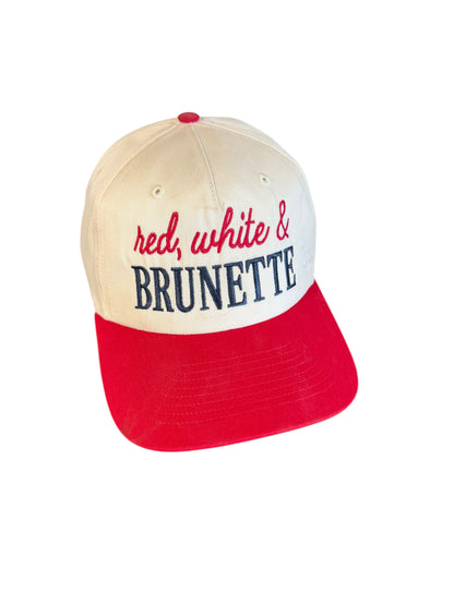 Red White and Brunette Series Hat - White