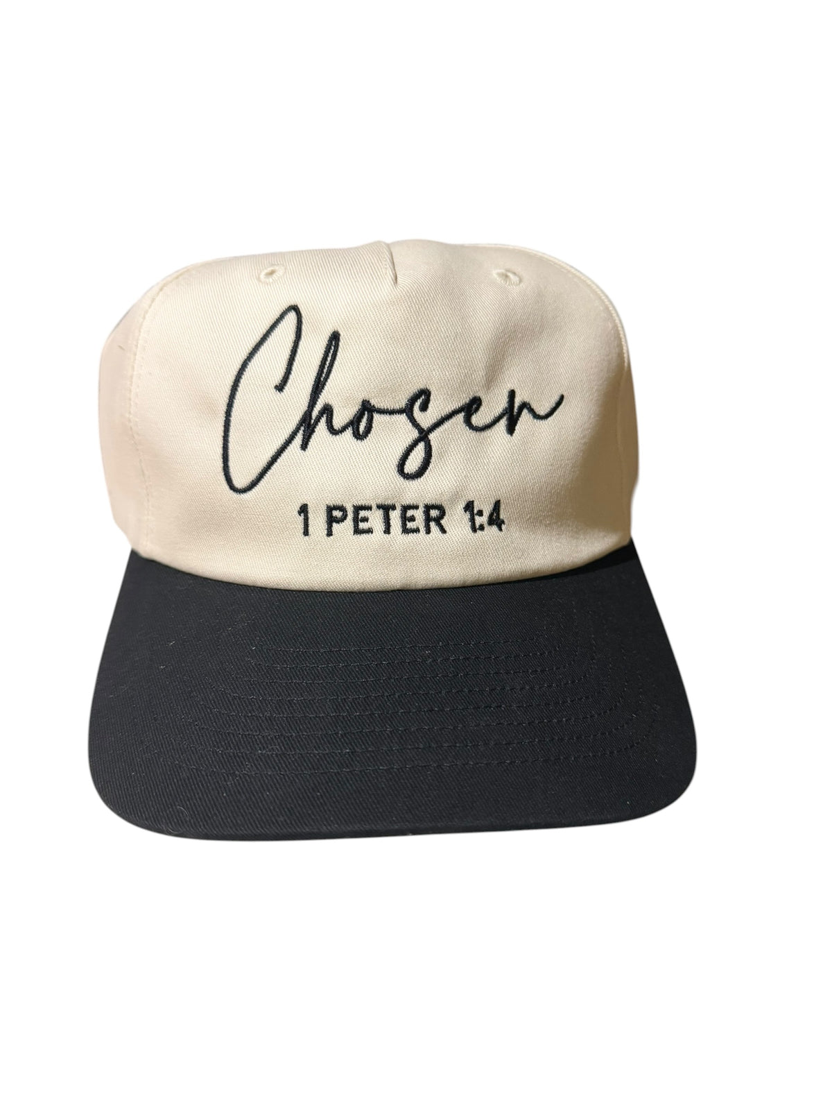 "Chosen" Series Black and Cream Hat