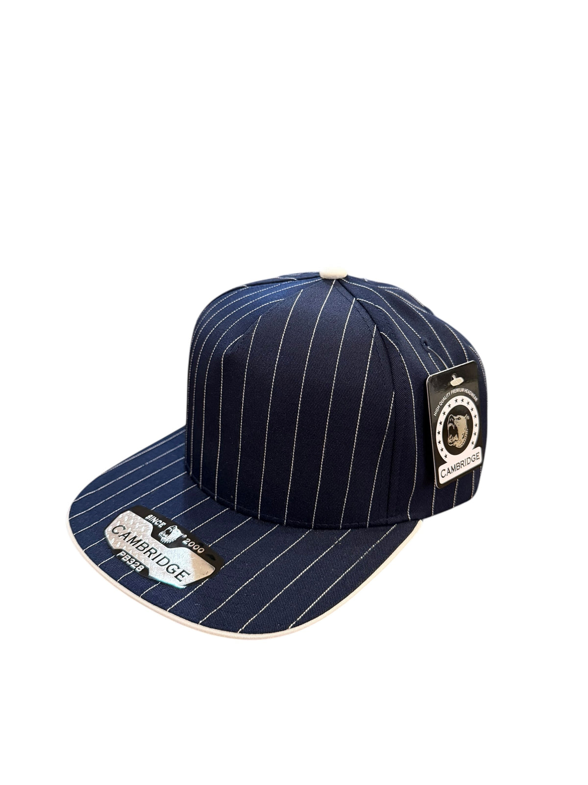 Blue and White Pinstripe Hat Customizable
