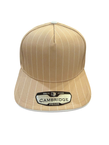 Cream and White Pinstripe Hat Customizable