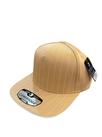 Cream and White Pinstripe Hat Customizable