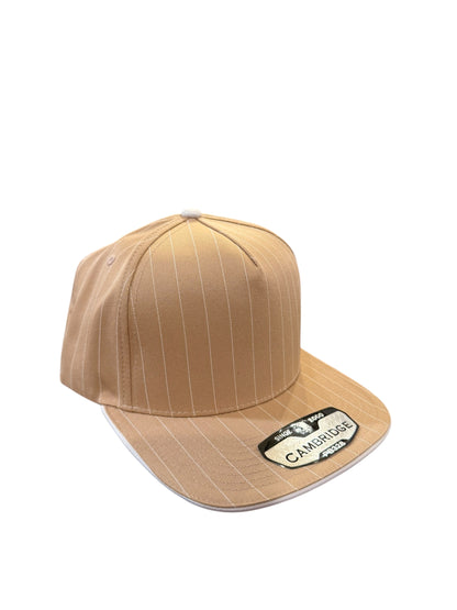 Cream and White Pinstripe Hat Customizable