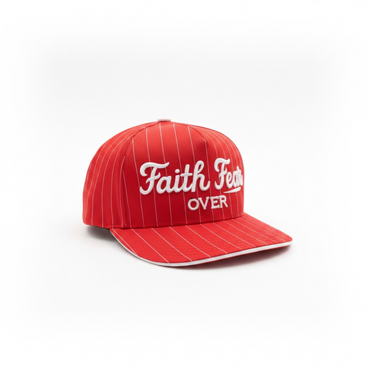 "Faith Over Fear" Red with White Hat